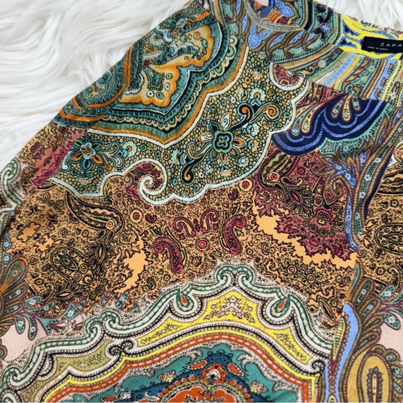 Zara Paisley Boot Leg Pants - Picture 3 of 5